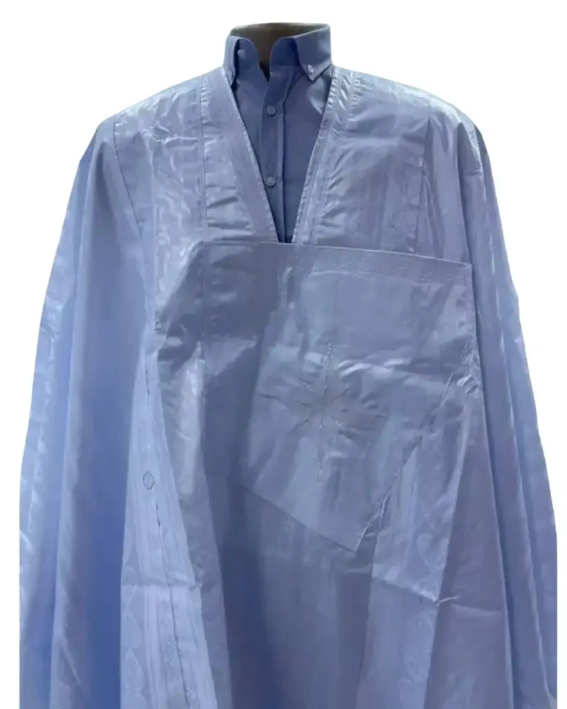 Azbi blanc – boubou 8m avec pantalon simple 1412