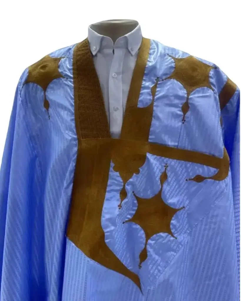 Azbi  bleu éclair  – boubou 8m avec pantalon 1202