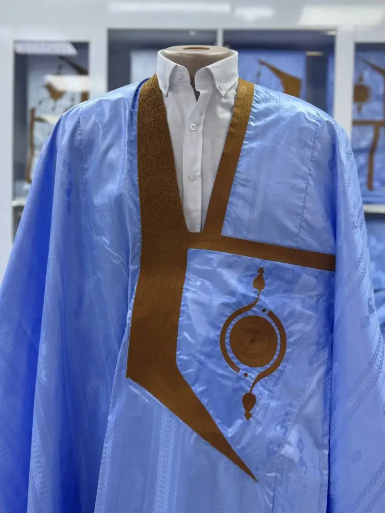 getzner bleu éclair  – boubou 8m avec pantalon lhbeyl 1852 