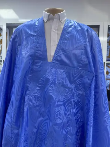  Azbi  bleu fonce  – boubou 8m avec pantalon simple 1483