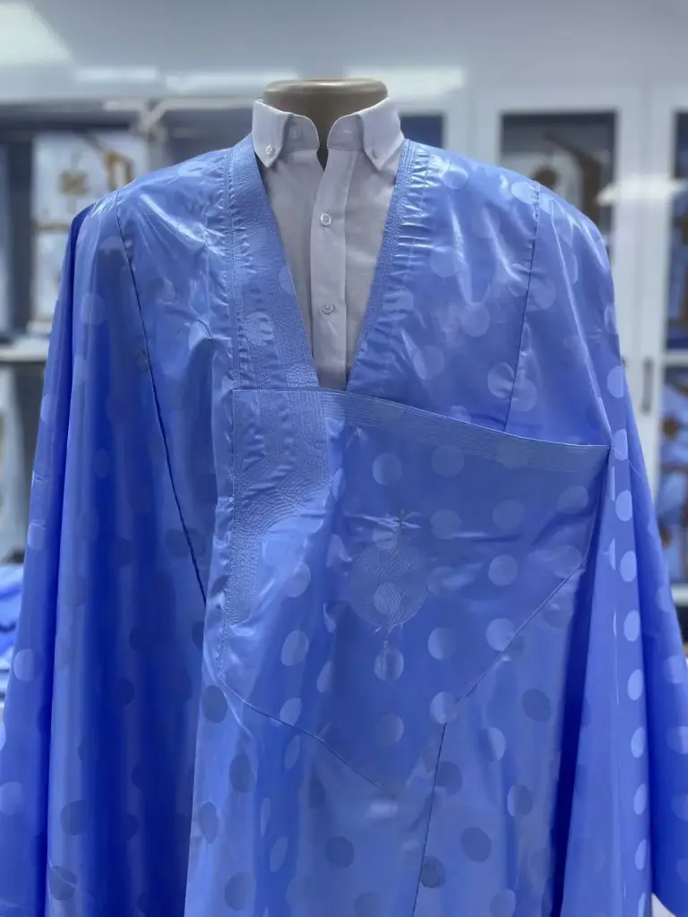  Azbi  bleu éclair  – boubou 8m avec pantalon simple, 1462 