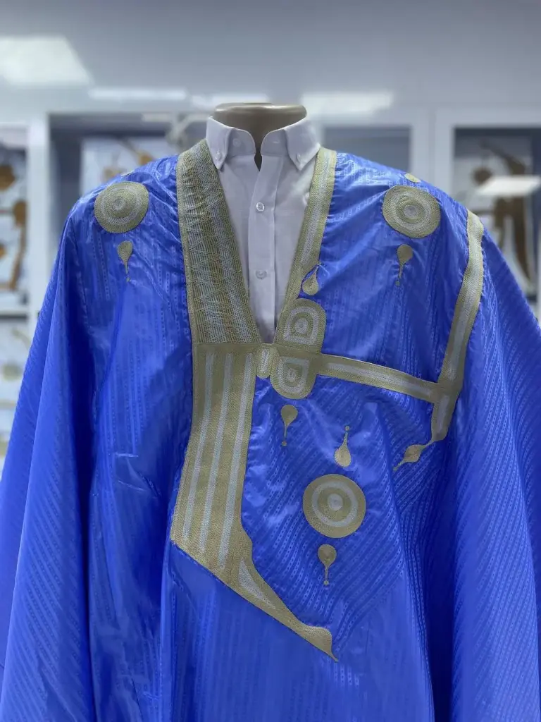 Azbi  bleu fonce  – boubou 8m avec pantalon 1302