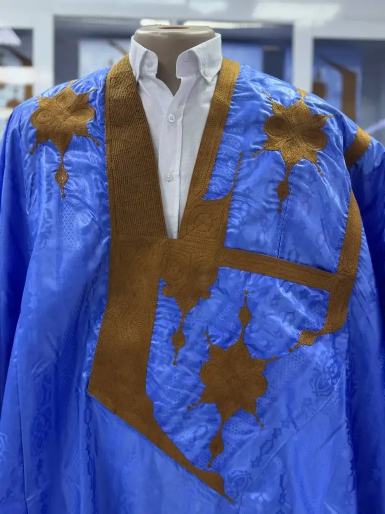 getzner bleu fonce  – boubou 8m avec pantalon 1903  