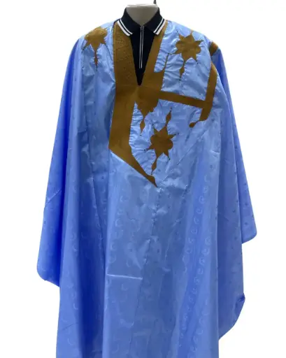 getzner bleu clair  – boubou 8m avec pantalon 1801