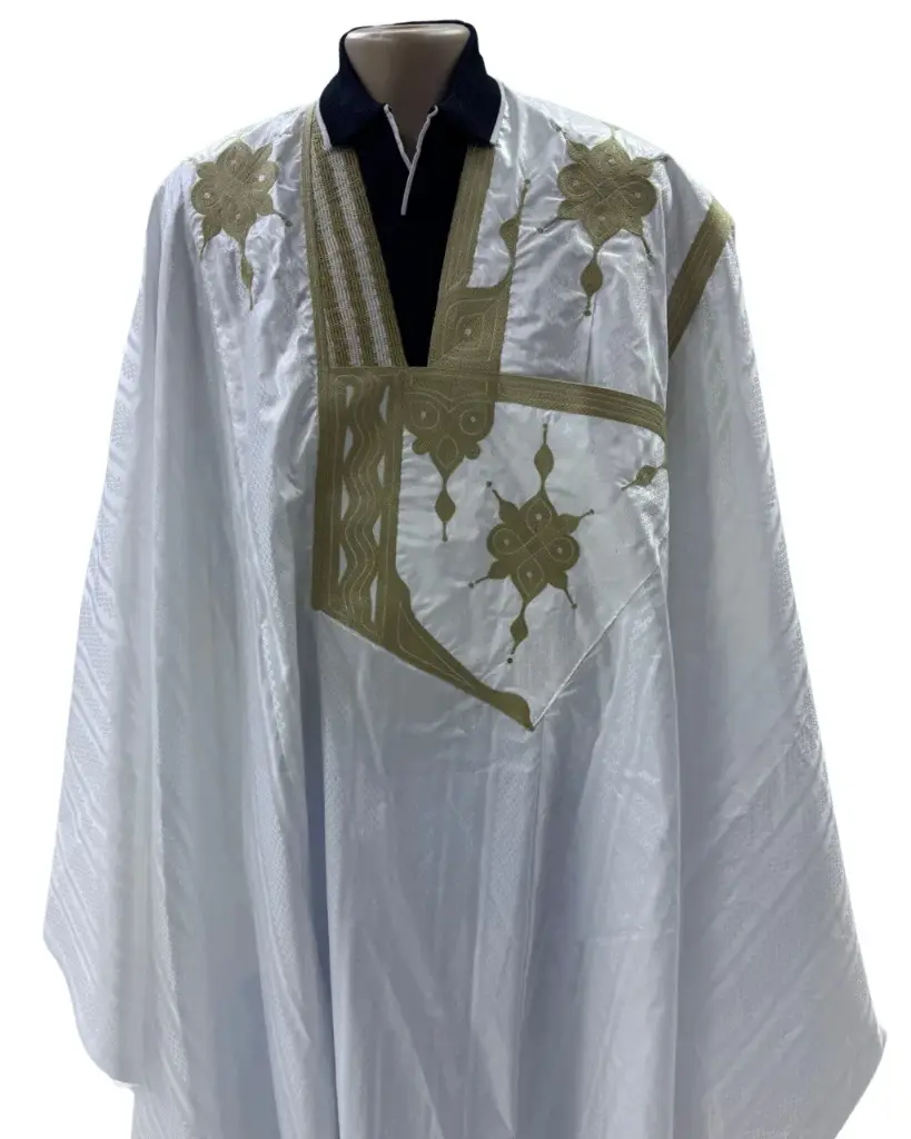 getzner blanc  – boubou 8m avec pantalon 1602