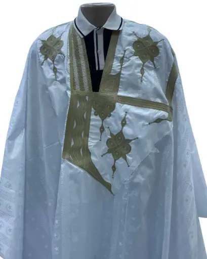 getzner blanc  – boubou 8m avec pantalon 1602