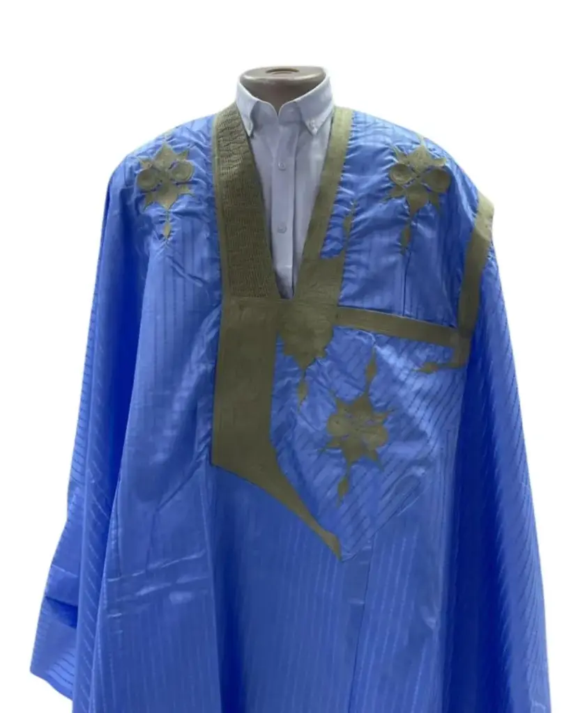 fussenegger bleu eclair – boubou 8m avec pantalon  003 