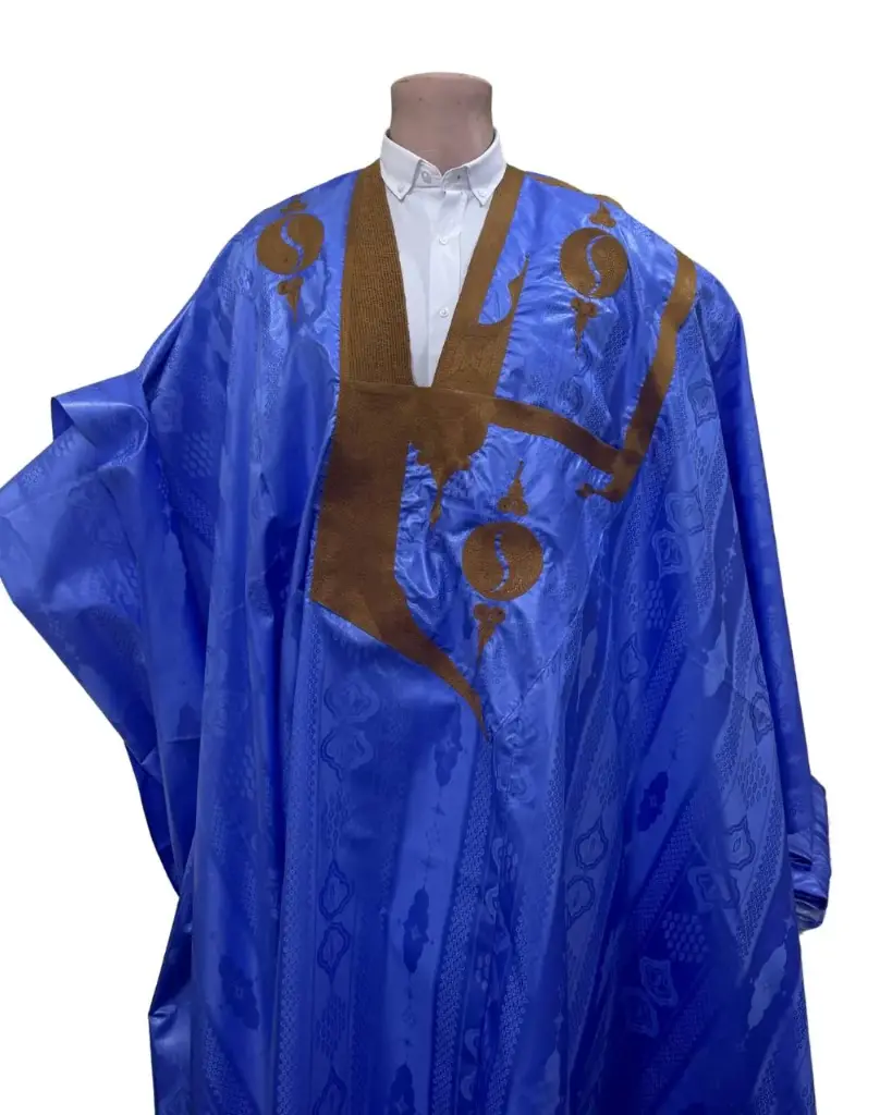 getzner bleu fonce  – boubou 8m avec pantalon 1904  