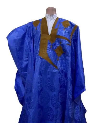 Azbi  bleu fonce  – boubou 8m avec pantalon 1305