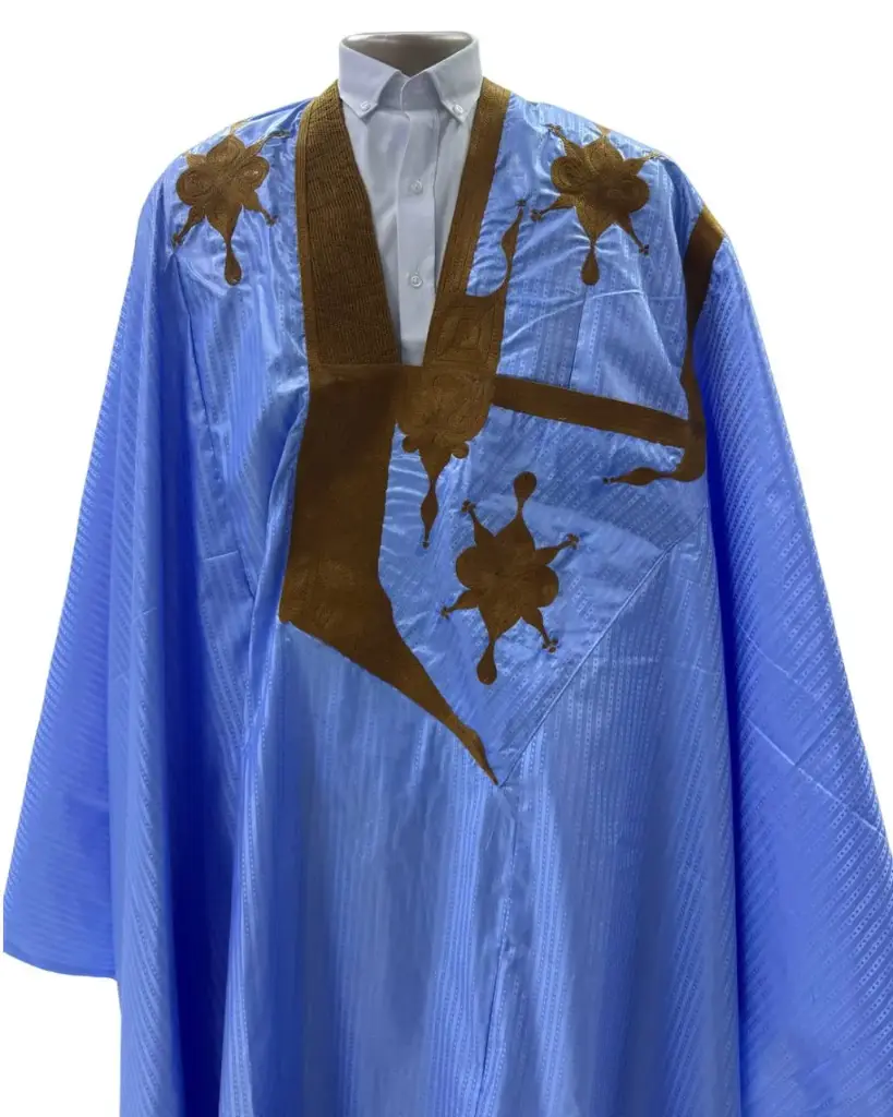 Azbi  bleu éclair  – boubou 8m avec pantalon 1201