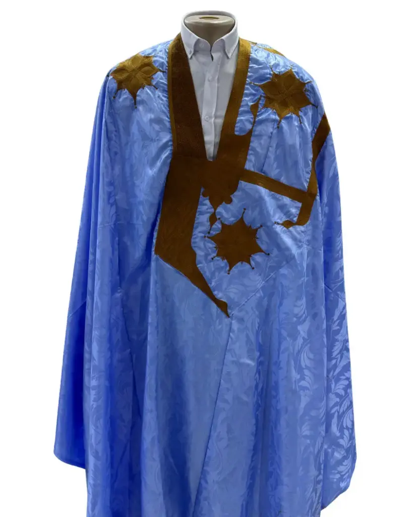 Azbi  bleu éclair  – boubou 8m avec pantalon 1209