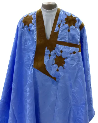 getzner bleu eclair  – boubou 8m avec pantalon 1808