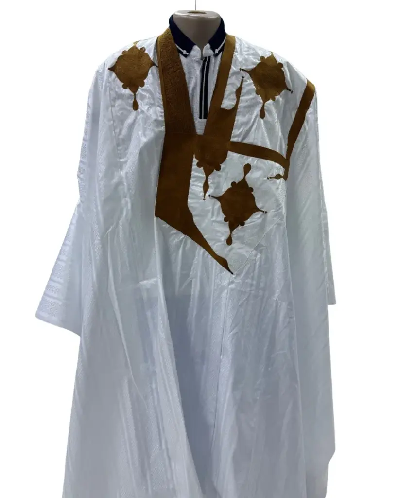 getzner blanc  – boubou 8m avec pantalon 1604