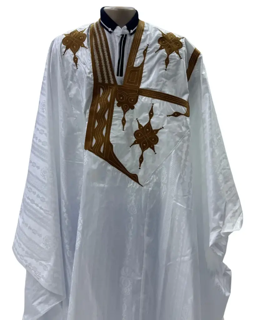 getzner blanc  – boubou 8m avec pantalon 1605