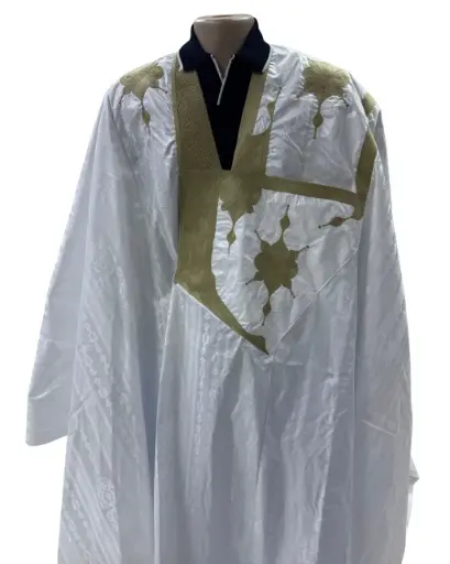 getzner blanc  – boubou 8m avec pantalon 1606