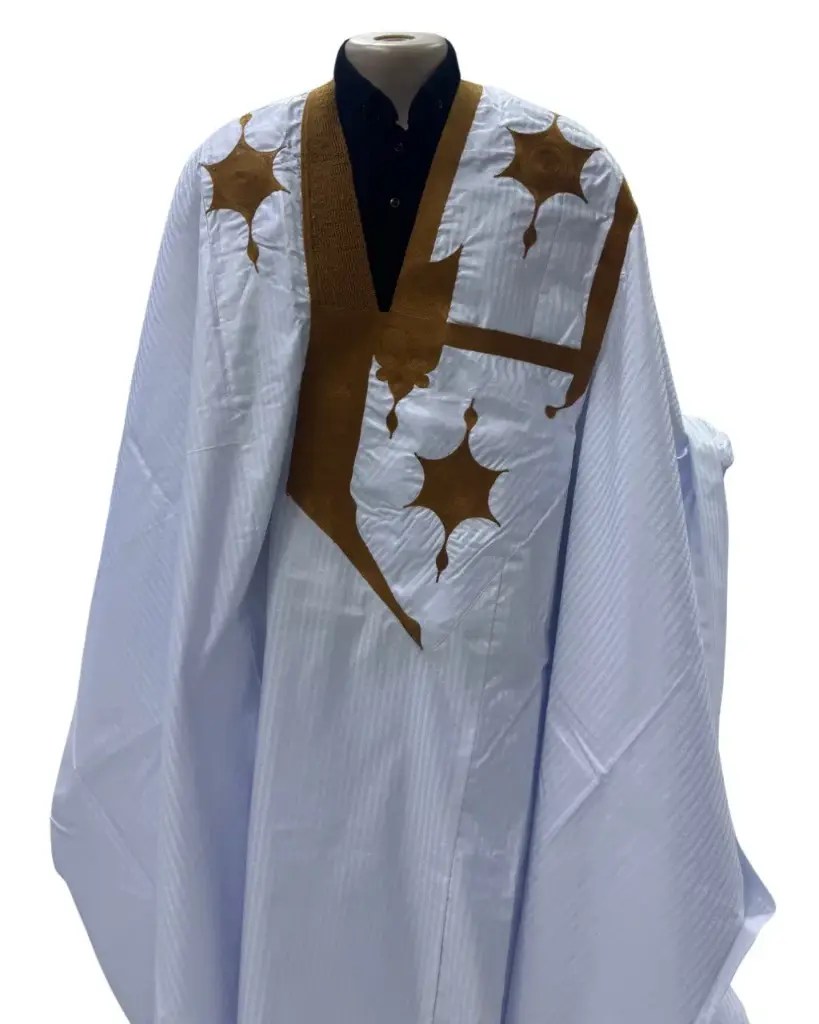 بزاه ولاته أبيض دراعة 8م بانتلوه مخيط 005