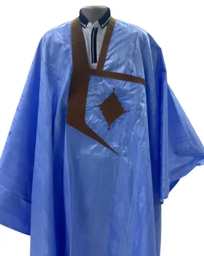 getzner bleu éclair  – boubou 8m avec pantalon lhbeyl 1851 