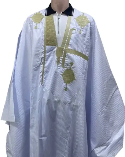 بزاه الأناقة أبيض دراعة 8م بانتلوه مخيط 001