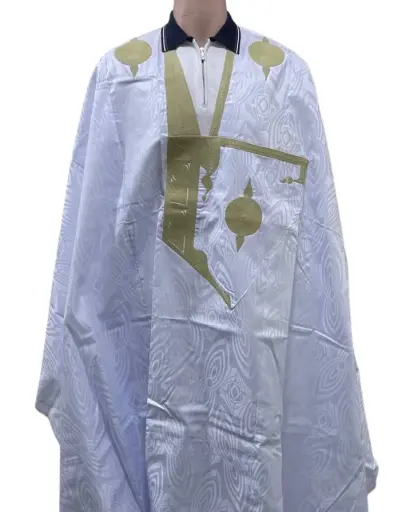 بزاه الوزير أبيض دراعة 8م بانتلوه مخيط 002 