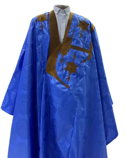 Azbi  bleu fonce  – boubou 8m avec pantalon 1309