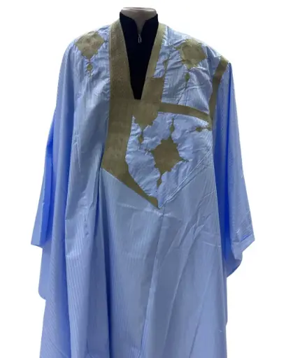 Azbi  bleu ciel  – boubou 8m avec pantalon 1108