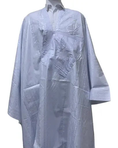 Azbi blanc – boubou 8m avec pantalon simple 1422