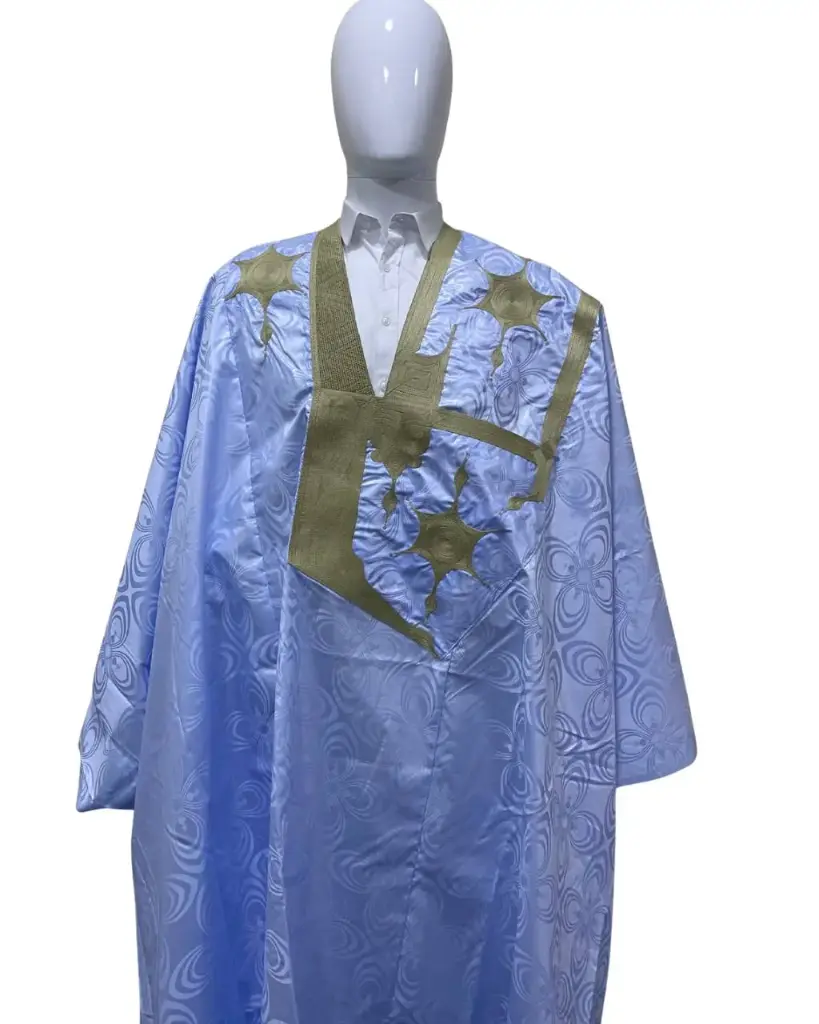 getzner bleu ciel  – boubou 8m avec pantalon 1703