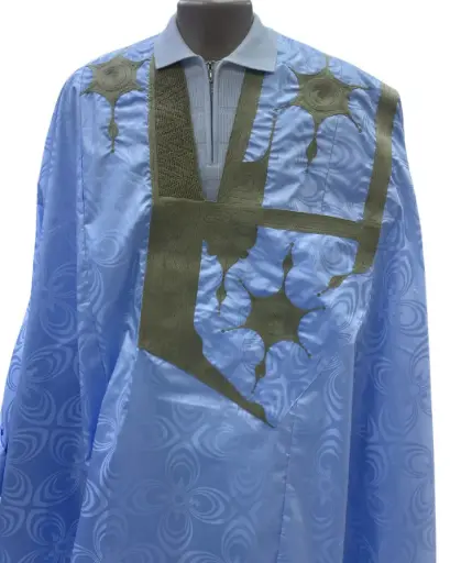 getzner bleu ciel  – boubou 8m avec pantalon 1703