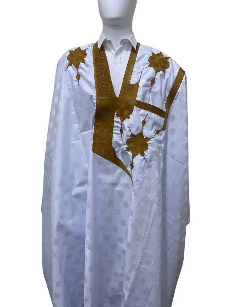 أزبي أبيض دراعة 8م بانتلوه مخيط 011