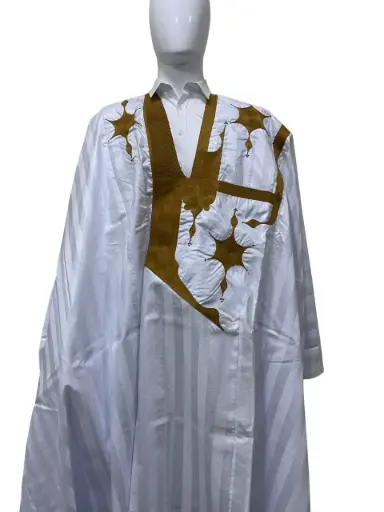 fussenegger blanc  – boubou 8m avec pantalon 001