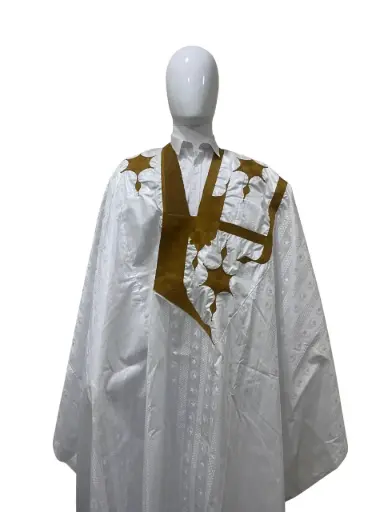 getzner blanc  – boubou 8m avec pantalon 1610