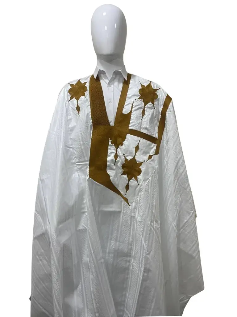 getzner blanc  – boubou 8m avec pantalon 1611