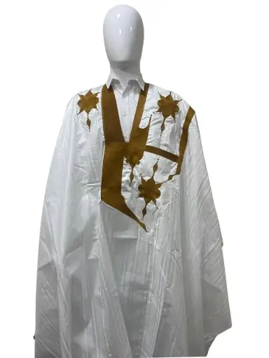 getzner blanc  – boubou 8m avec pantalon 1611