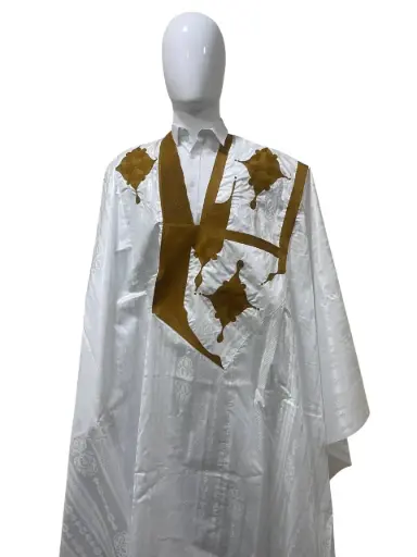 getzner blanc  – boubou 8m avec pantalon 1612