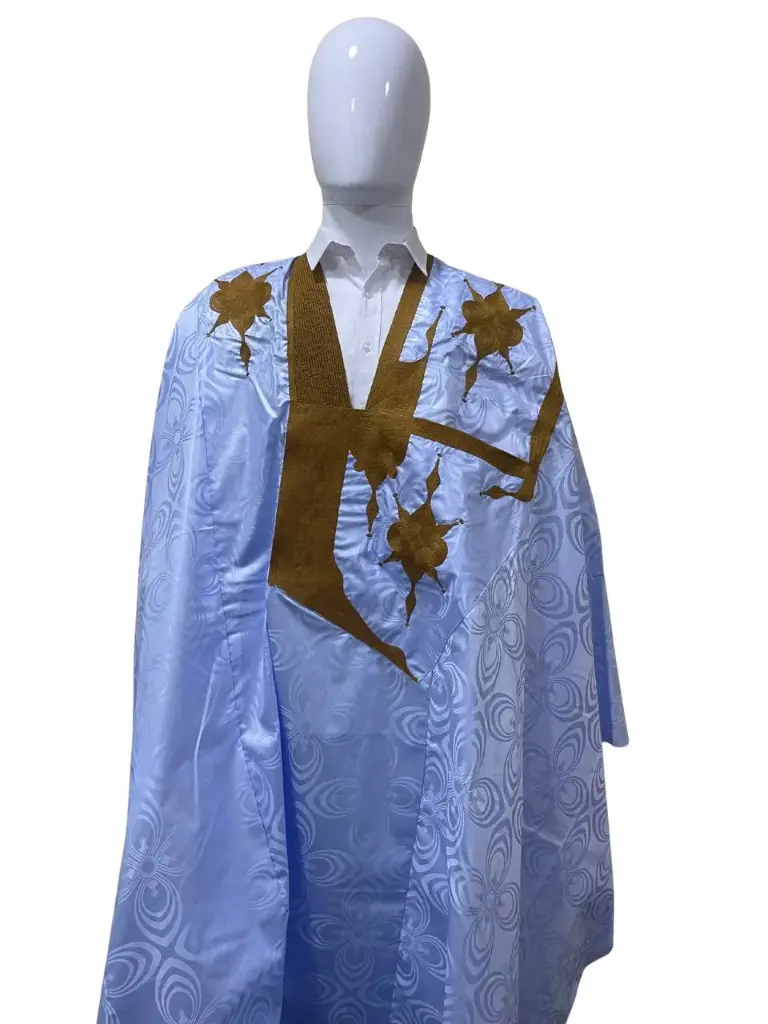 getzner bleu ciel  – boubou 8m avec pantalon 1705