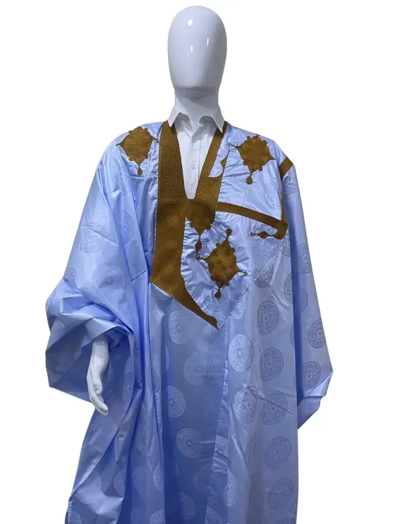 getzner bleu ciel  – boubou 8m avec pantalon 1706