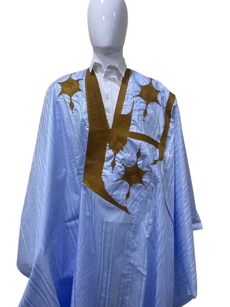 getzner bleu ciel  – boubou 8m avec pantalon 1707