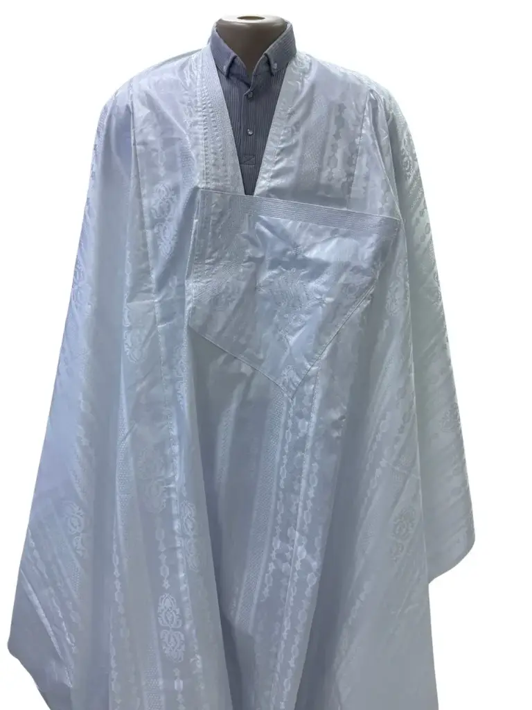 getzner blanc  – boubou 8m avec pantalon simple 1635