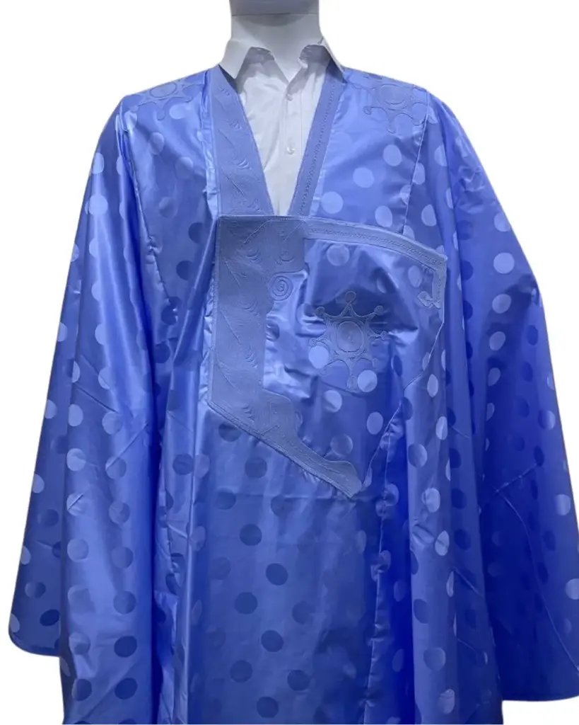 Azbi  bleu éclair  – boubou 8m avec pantalon 1212