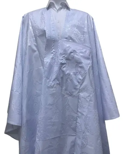 Azbi blanc – boubou 8m avec pantalon simple. 1402