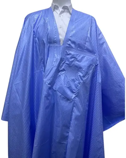  Azbi  bleu éclair  – boubou 8m avec pantalon simple, 1461
