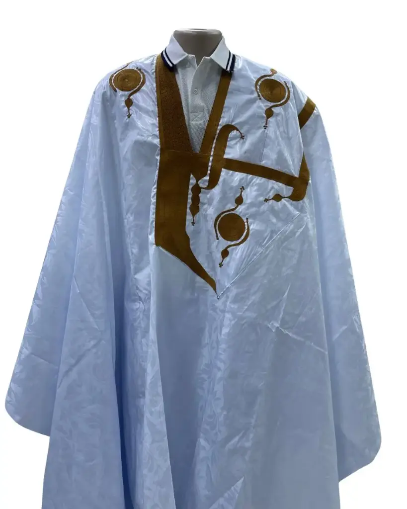 أزبي أبيض دراعة 8م بانتلوه مخيط 1017