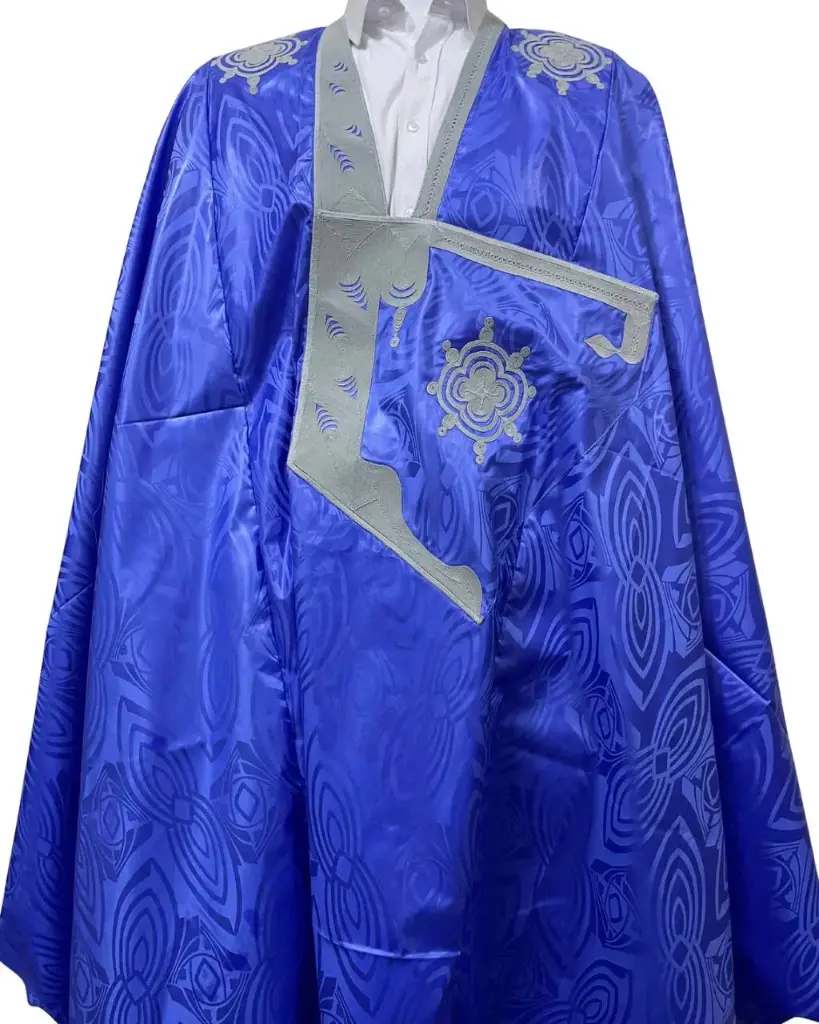 Azbi  bleu fonce  – boubou 8m avec pantalon 1314