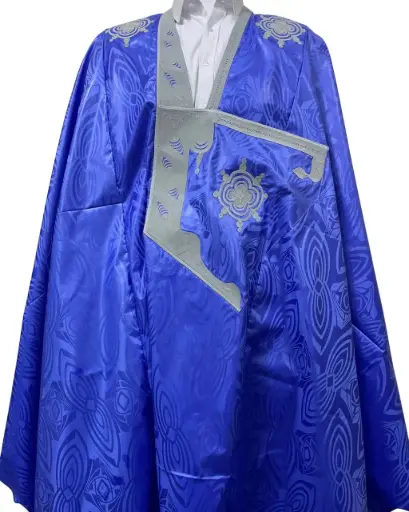 Azbi  bleu fonce  – boubou 8m avec pantalon 1314