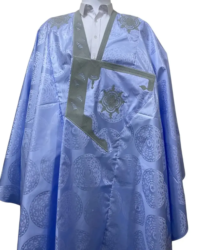 Azbi  bleu ciel  – boubou 8m avec pantalon 1114