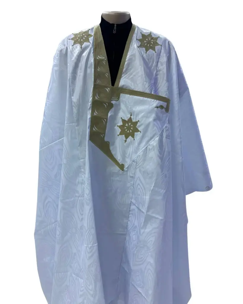 أزبي أبيض دراعة 8م بانتلوه مخيط 1013 