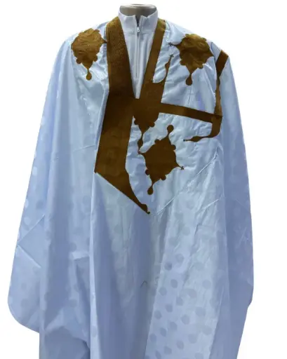 أزبي أبيض دراعة 8م بانتلوه مخيط 1021