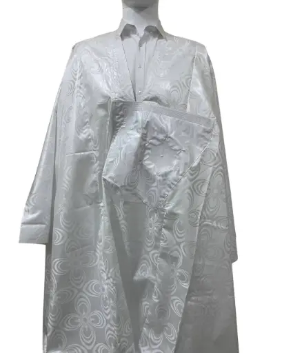  getzner blanc  – boubou 8m avec pantalon simple 1636