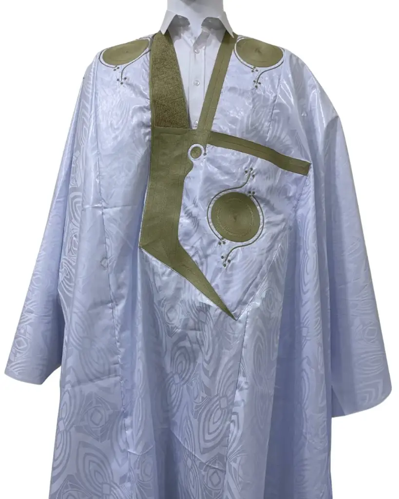 Azbi blanc – boubou 8m avec pantalon lihbayl 1056 