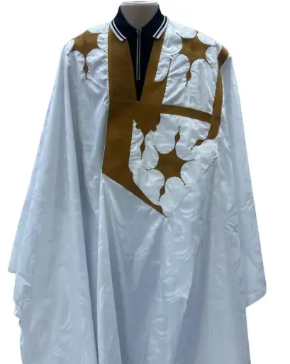 getzner blanc  – boubou 8m avec pantalon 1616